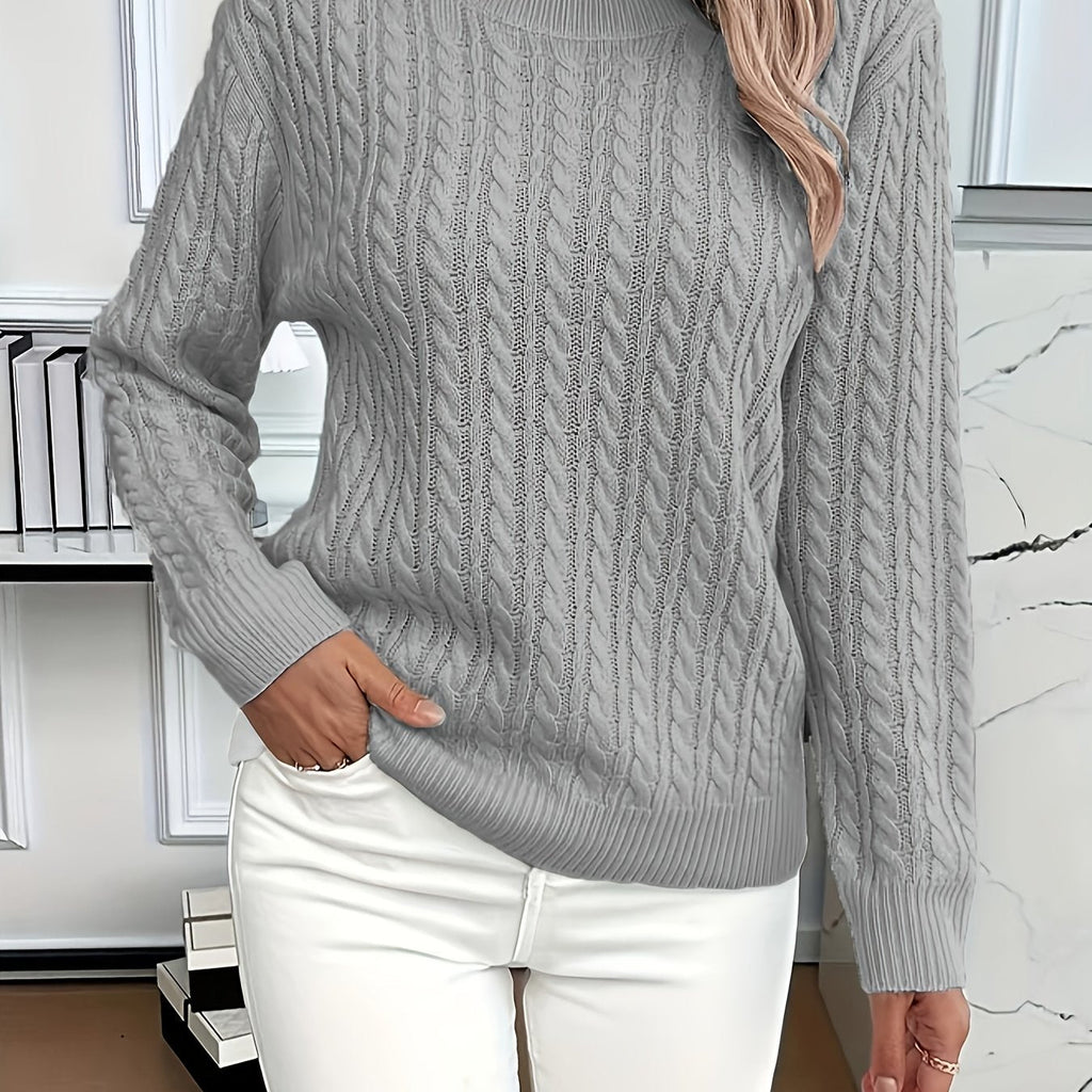 Millicent Hall | Cable-Knit Round Neck Sweater