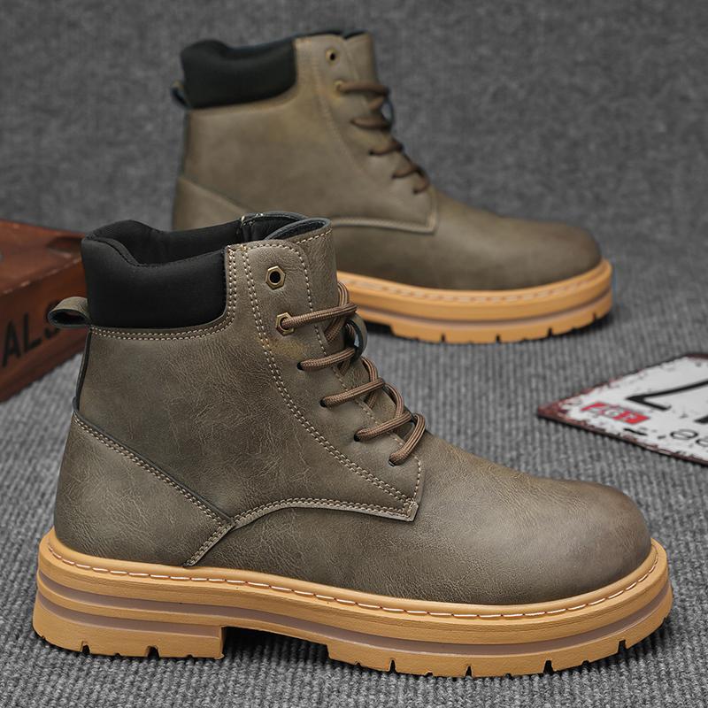 Edmund Sharp | Tan Leather Lace-Up Work Boots