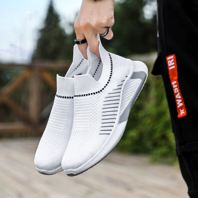 Duncan Everly | Mesh Slip-On Sneakers With Striped Detail