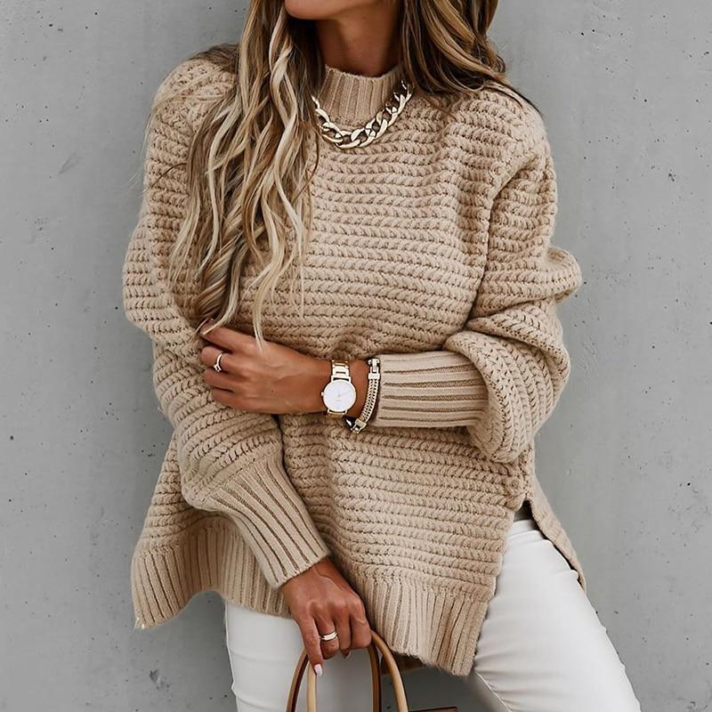 Rosie Baker | Chunky Knit Side-Slit Jumper