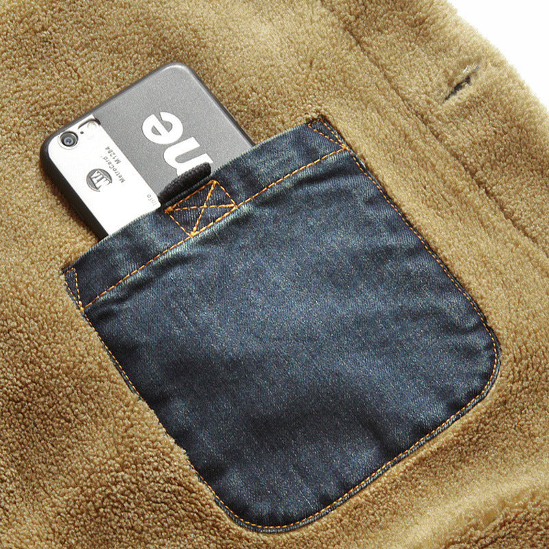Malcolm Turner | Sherpa Collar Denim Trucker Jacket for Men