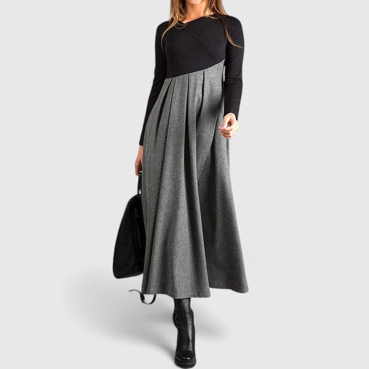 Emmeline Cross | Wool-Blend Colour-Block Maxi Dress