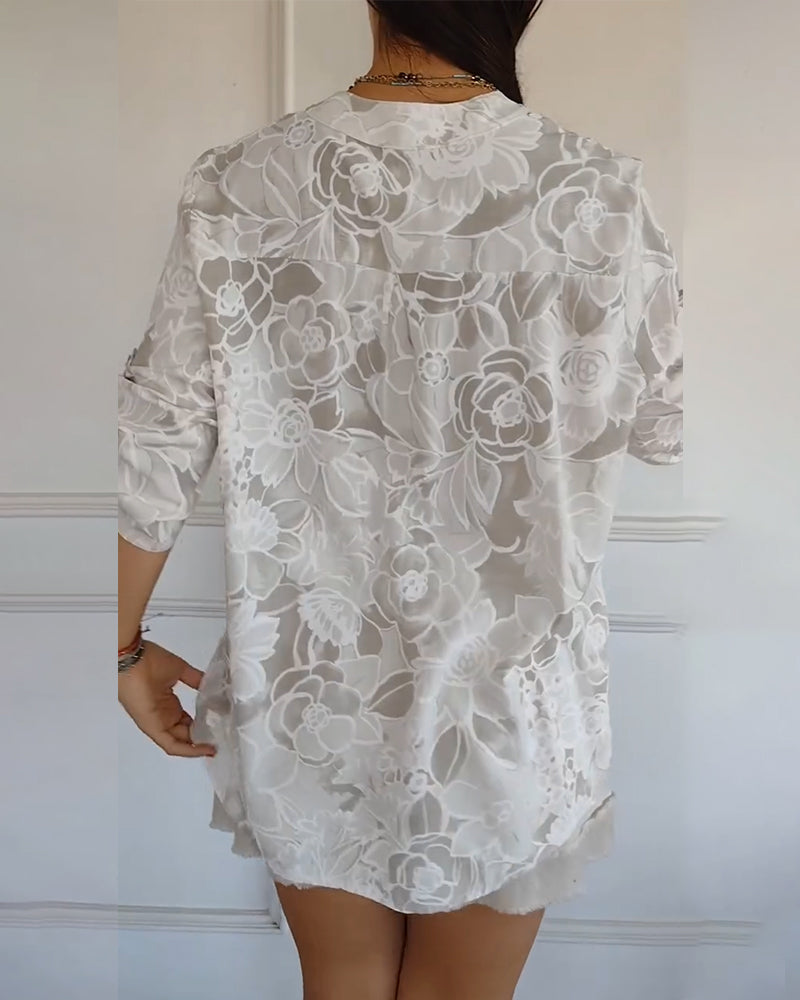 Imogen Sutcliffe | Floral Print Blouse With Roll-Up Sleeves