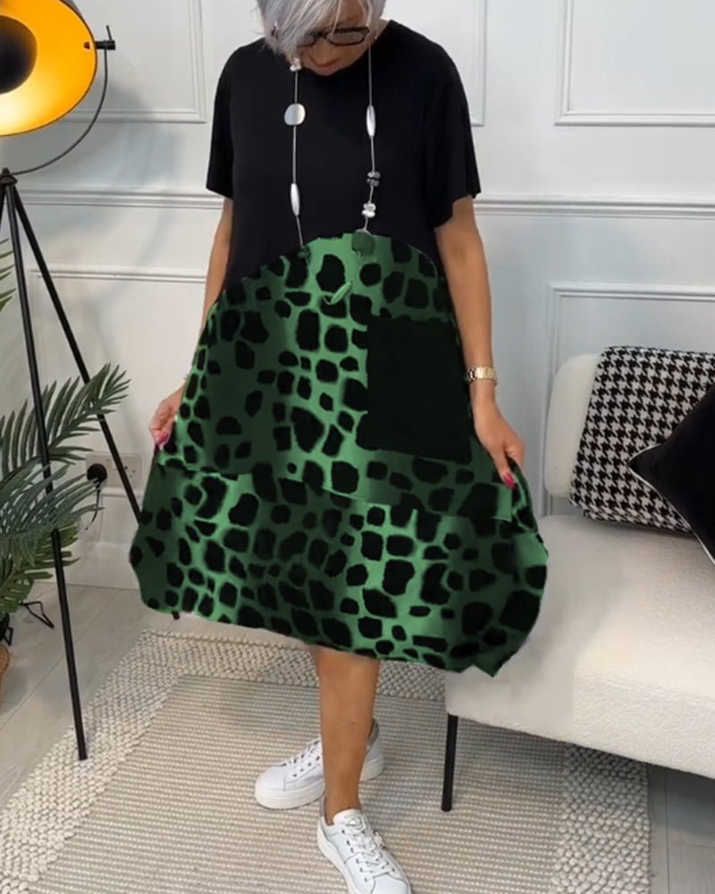 Georgia Stanhope | Colour-Block Midi Dress With Pocket Detail