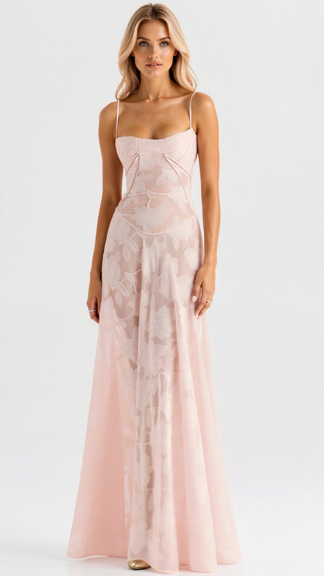 Daphne Kingsley | White Floral Jacquard Maxi Dress