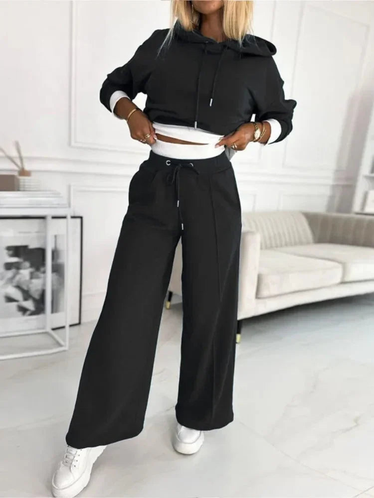 Freya Wilson | Purple Two-Piece Hoodie & Wide-Leg Joggers Set