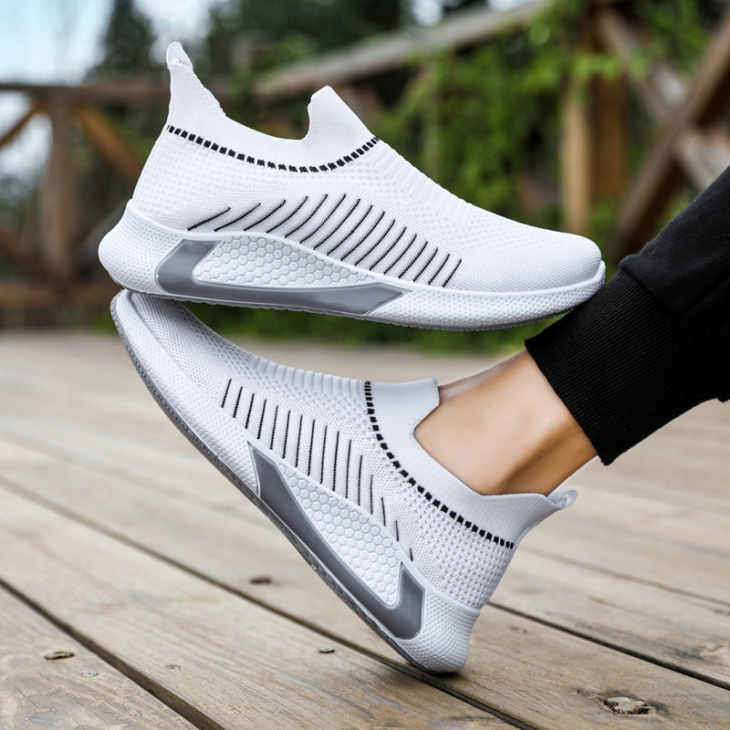 Duncan Everly | Mesh Slip-On Sneakers With Striped Detail