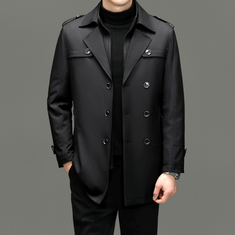 Miles Kingsley | Navy Double-Breasted Trench Coat