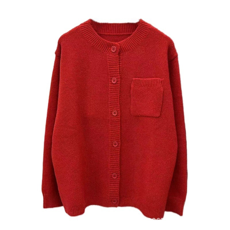 Emma Hughes | Rose Pink Knitted Crew Neck Cardigan