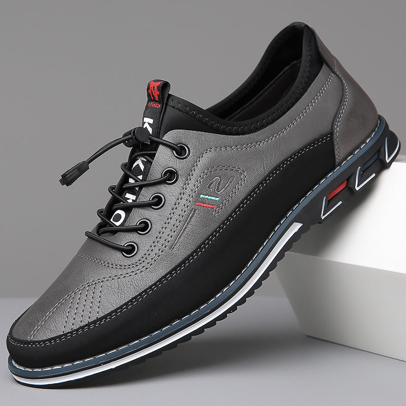 Duncan Sinclair | Grey Leather Lace-Up Casual Shoes For Men