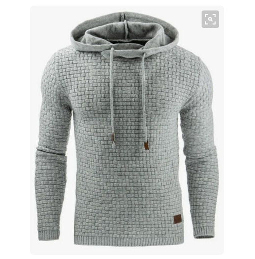 George Evans | Textured Knit Hooded Sweatshirt for Men