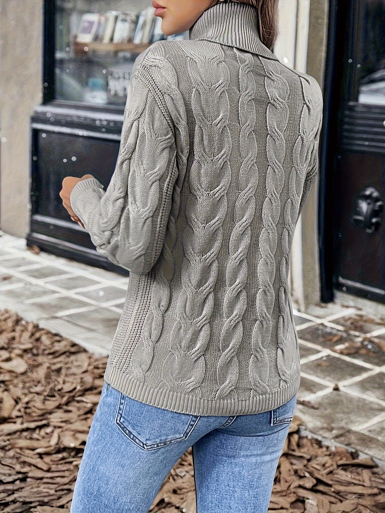 Kirsty Whitmore | Cozy Cable-Knit Turtleneck Sweater