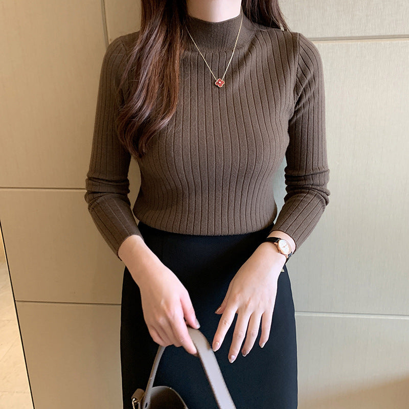 Millicent Davies | Ribbed Half Turtleneck Long Sleeve Top