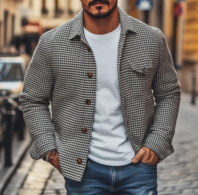 Callum Fraser | Houndstooth Print Mens Jacket