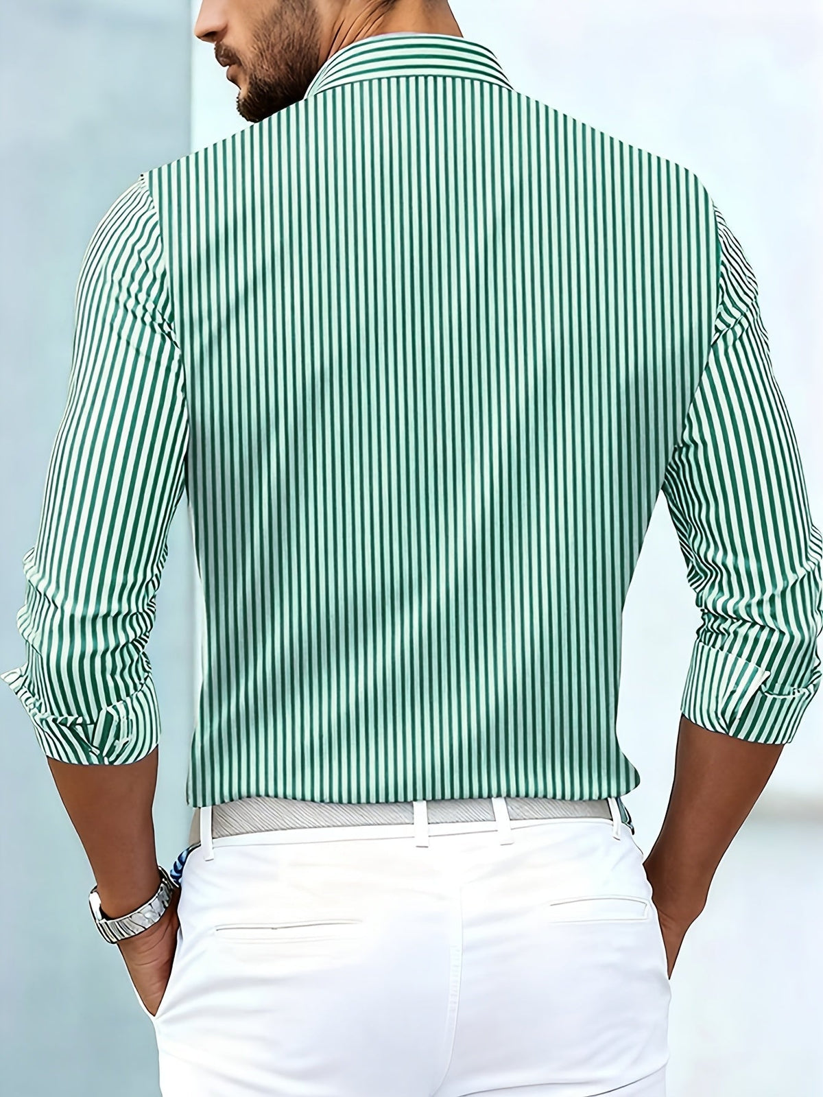 Thomas Redgrave | Striped Long Sleeve Shirt for Men