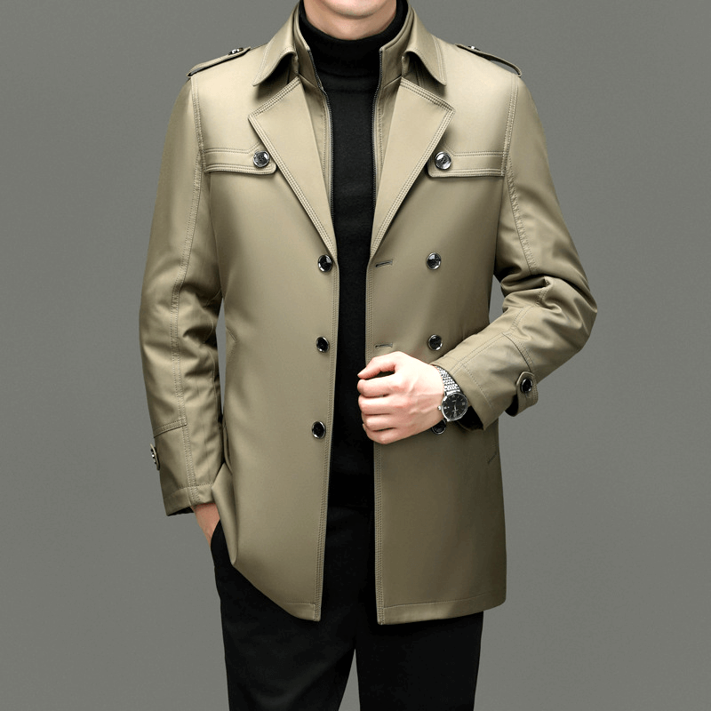 Miles Kingsley | Navy Double-Breasted Trench Coat