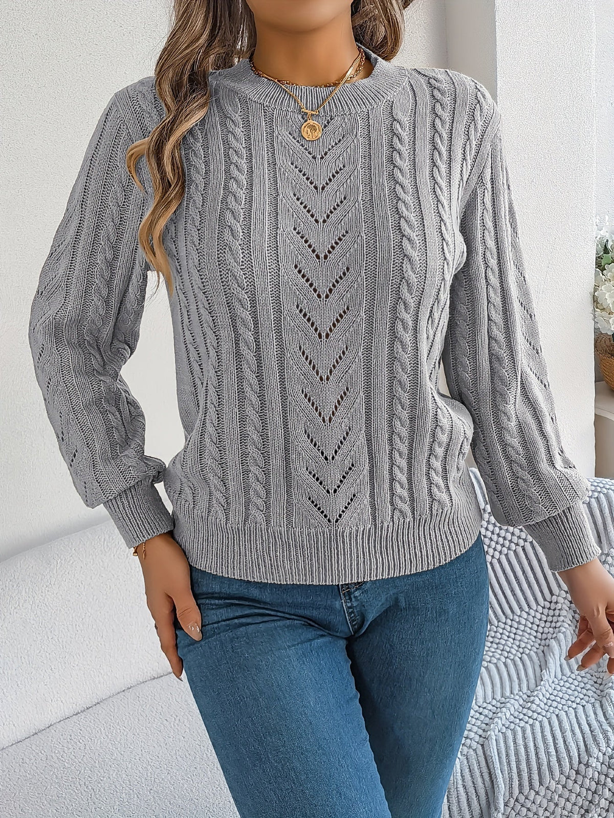 Verity Clarke | Cable-Knit Textured Sweater For Women