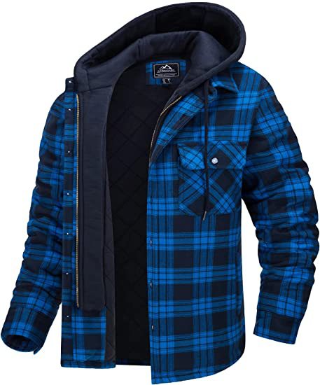 Freddie Mallory | Quilted Plaid Hooded Mens Jacket