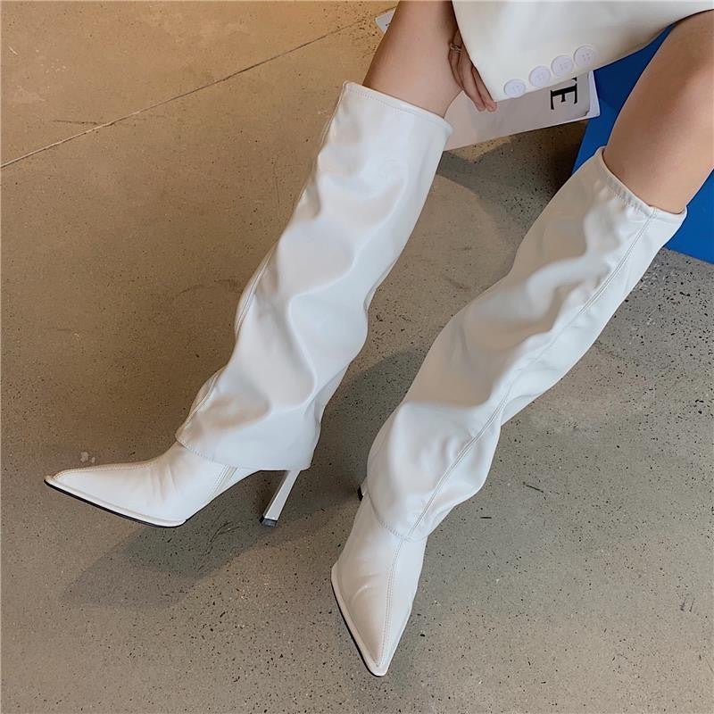 Phoebe Ainsley | Patent Leather Knee-High Stiletto Boots