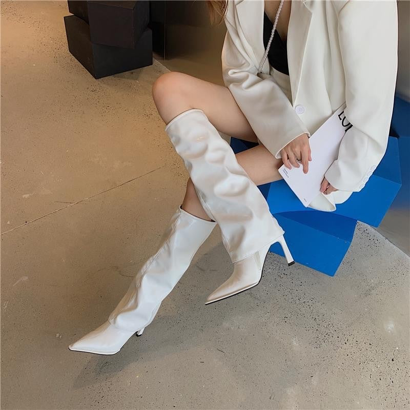 Phoebe Ainsley | Patent Leather Knee-High Stiletto Boots