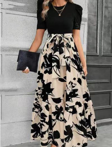 Marigold Hensley | Floral Print Maxi Dress with Puff Sleeves