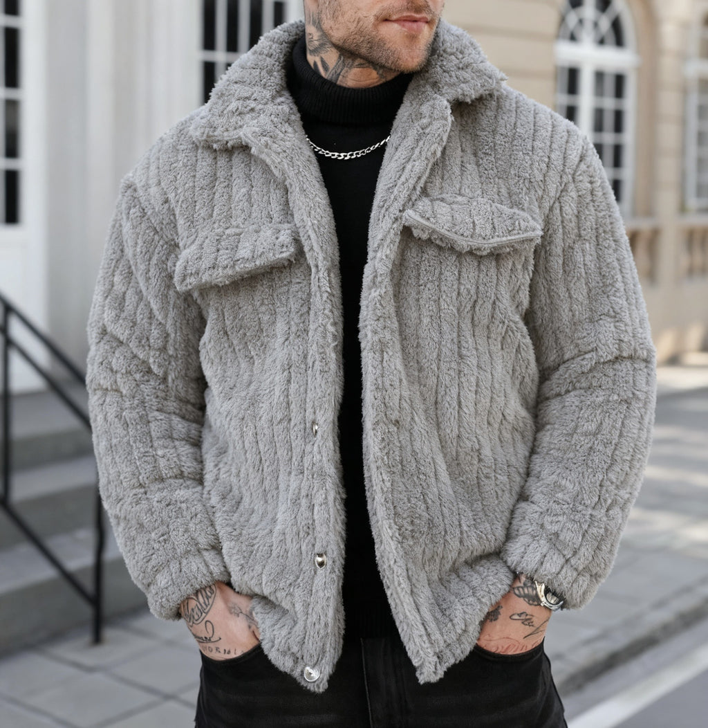Fraser Lockhart | Black Teddy Fleece Mens Jacket