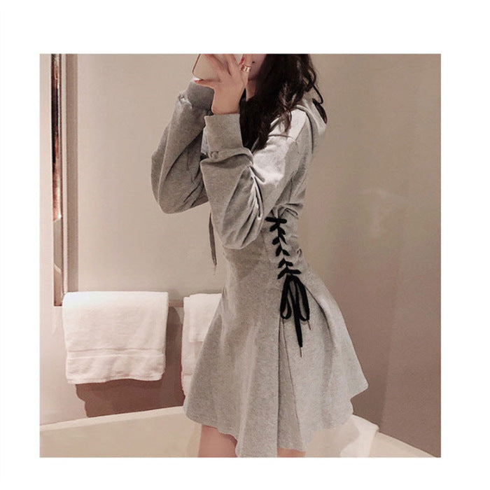 Beatrice Fanshawe | Lace-Up Hooded Sweatshirt Dress