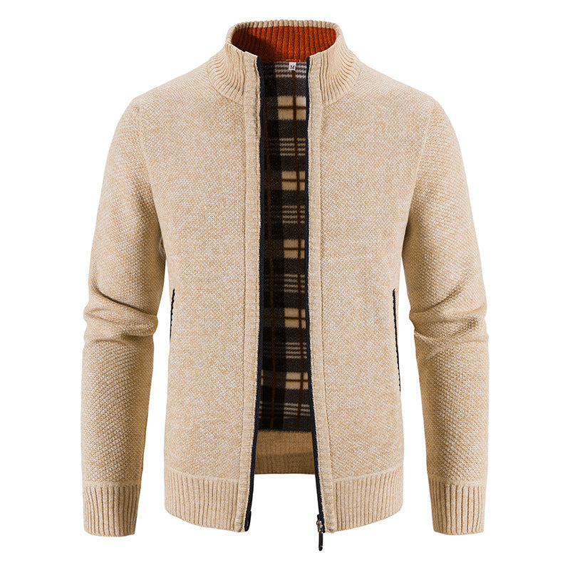 Malcolm Prescott | Fleece-Lined Stand Collar Sweater For Men