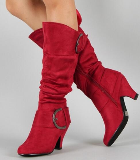Georgina Pembridge | Suede Mid-Calf Boots With Buckle Detail