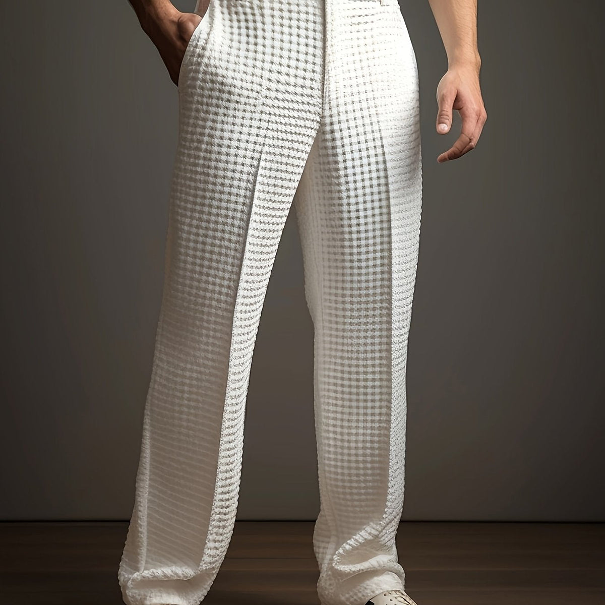 Thomas Wood | Relaxed Textured Trousers For Men