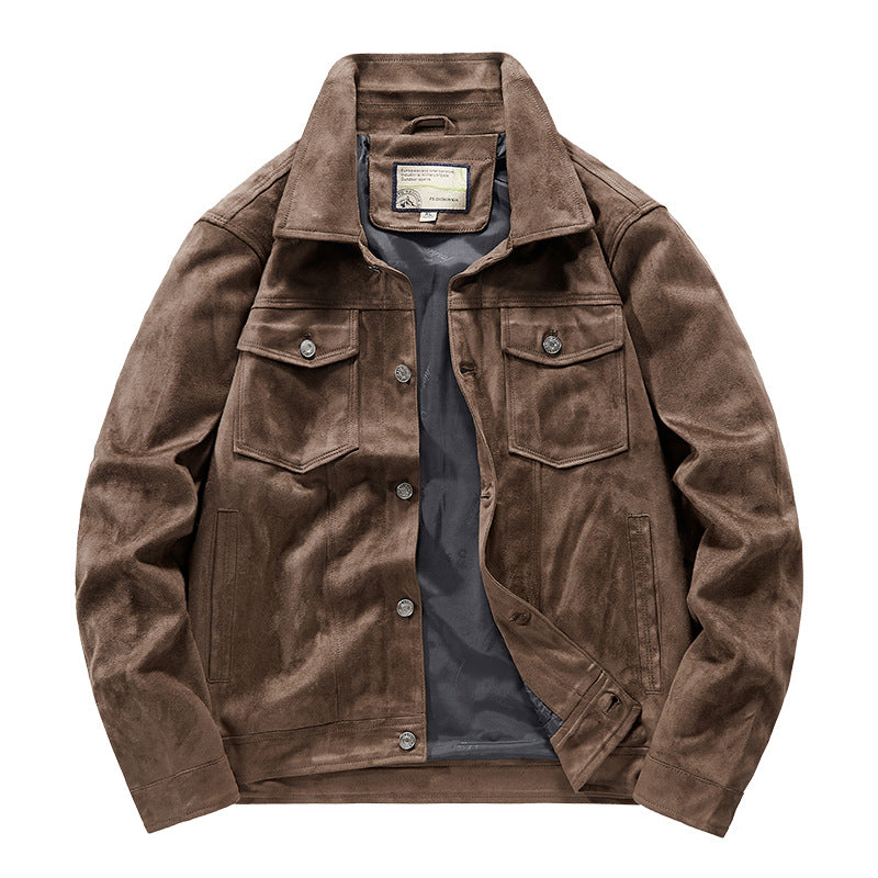 Clive Whitmore | Suede Mens Jacket With Button Chest Pockets