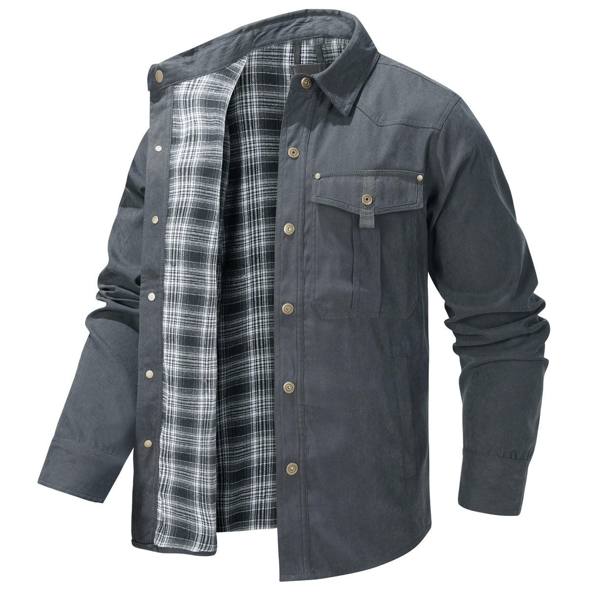 Nathaniel Reed | Plaid-Lined Flannel Shirt Jacket for Men
