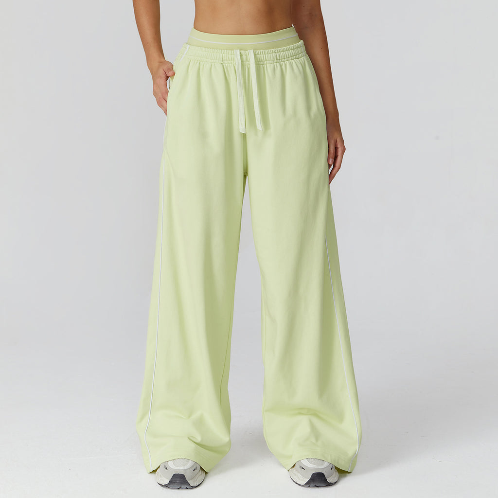 Grace Wood | High-Waisted Wide-Leg Track Pants