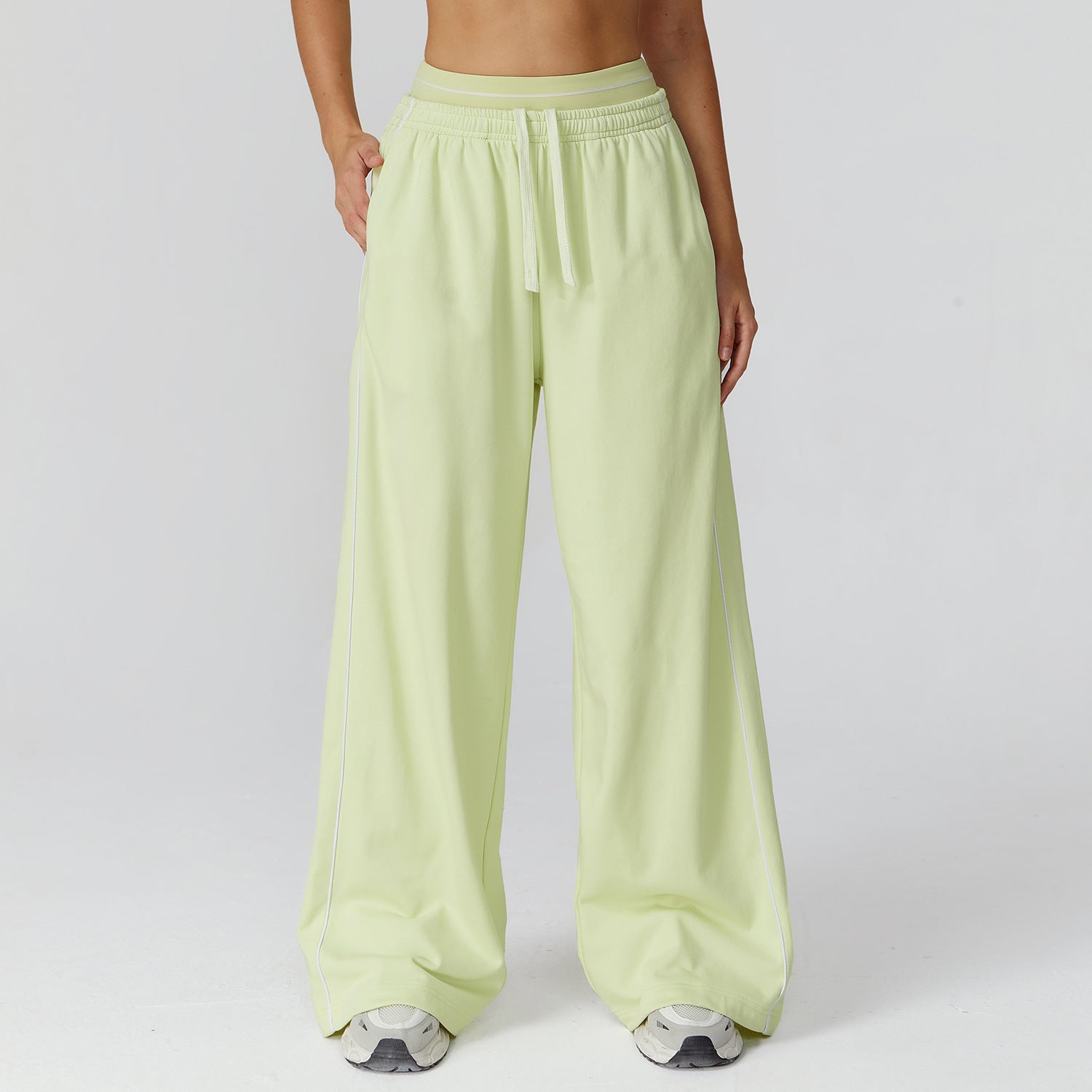 Grace Wood | High-Waisted Wide-Leg Track Pants