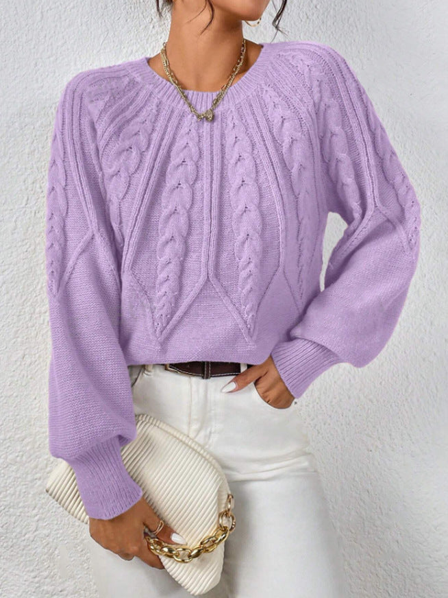 Lydia Cooper | Round Neck Cable Knit Sweater