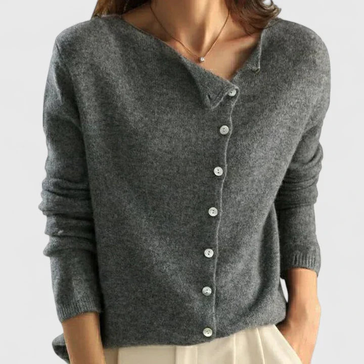 Charlotte Pennington | Asymmetric Button Cardigan