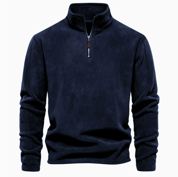 Gareth Underhill | Stand-Collar Half-Zip Fleece Sweatshirt