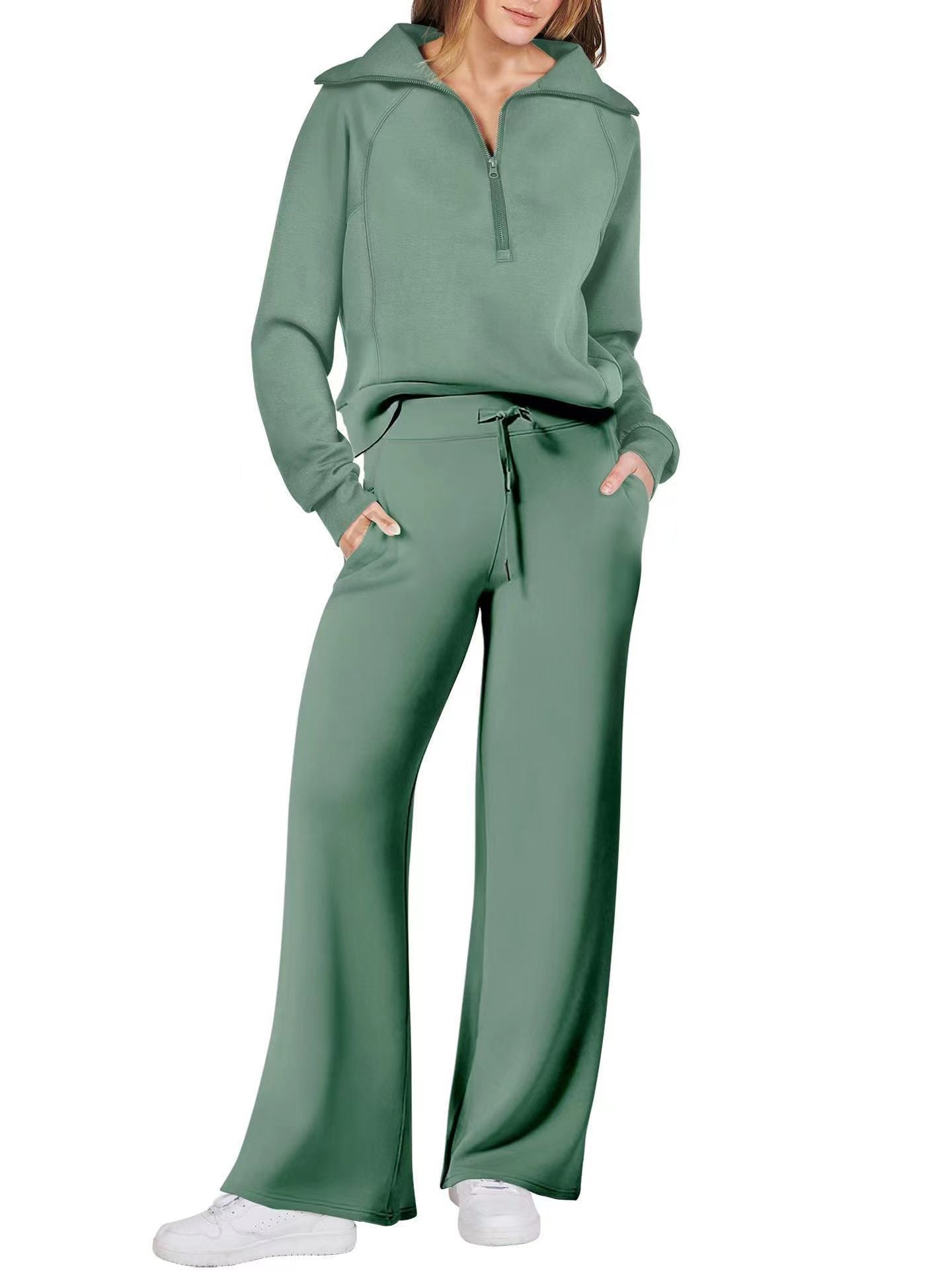 Harriet Griffiths | Half-Zip Hoodie & Wide-Leg Trousers Co-ord Set