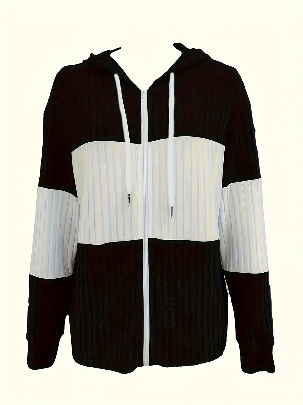 Wilhelmina Ashby | Textured Colour-Block Hooded Jacket