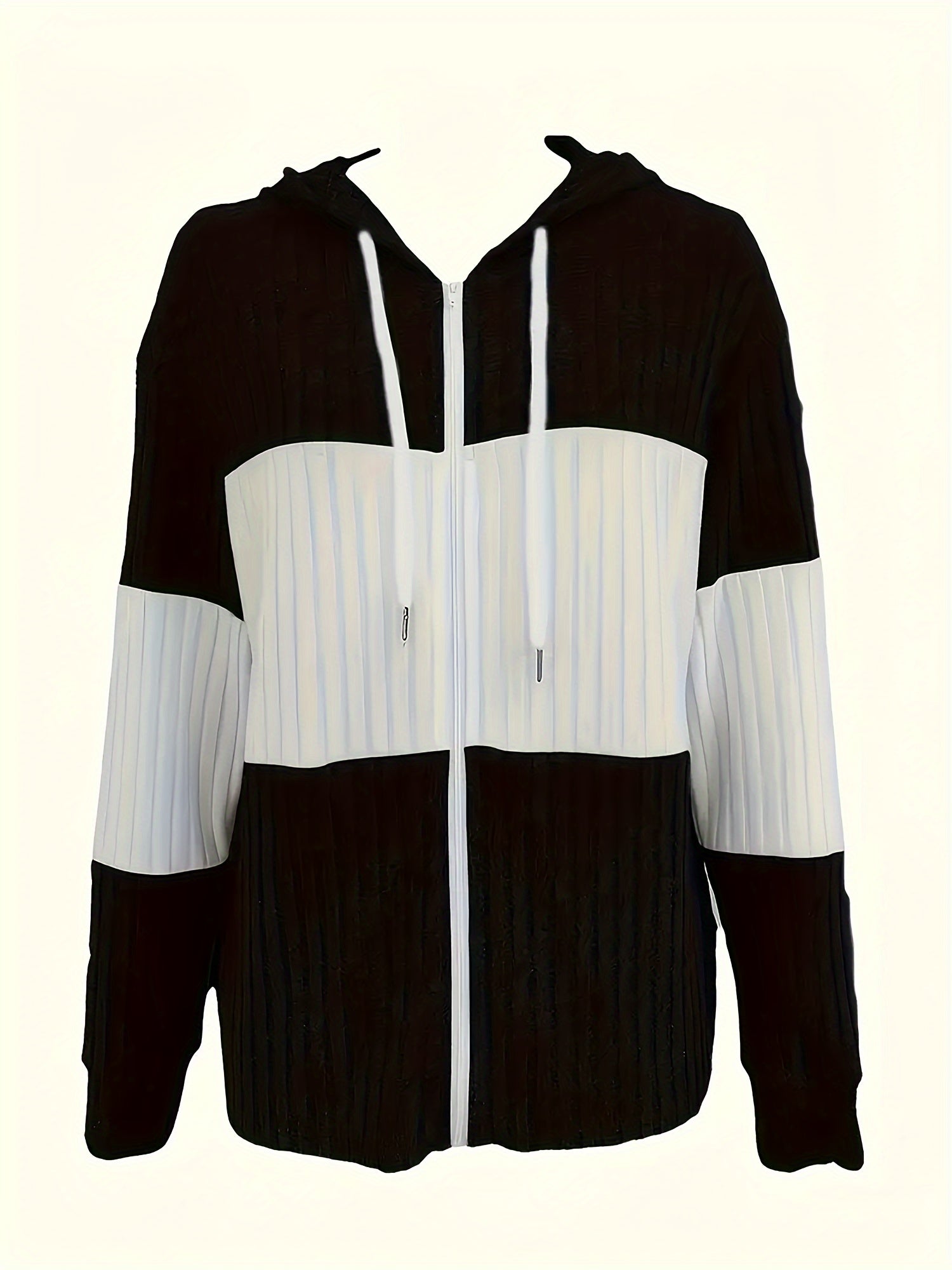 Wilhelmina Ashby | Textured Colour-Block Hooded Jacket