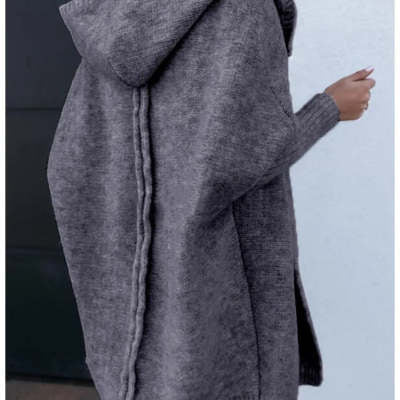 Hazel Newton | Oversized Hooded Knit Cardigan