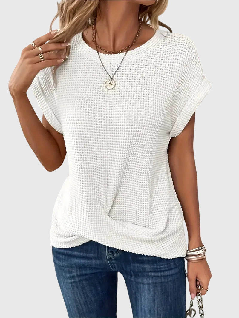 Imogen Sinclair | Waffle-Knit Blouse with Twist Front