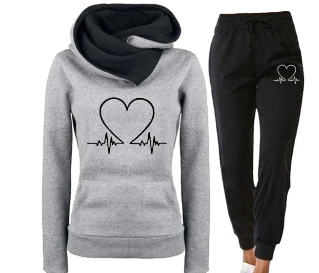Poppy Wilson | Heart Print Hooded Tracksuit Set