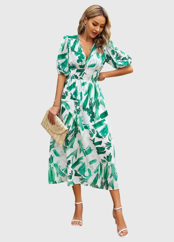 Bianca Moreau | Floral Summer Dress with Smocked Waist