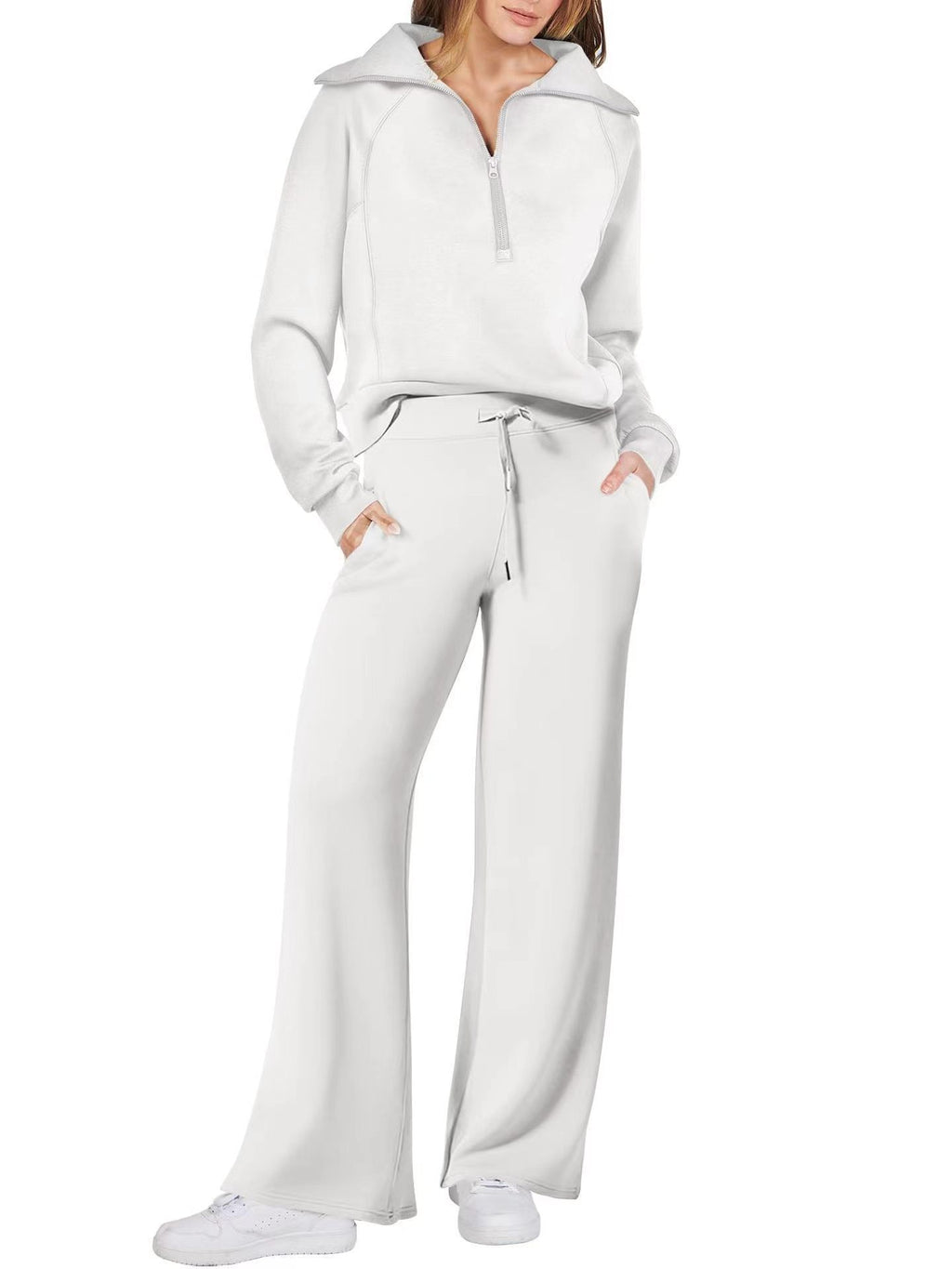 Harriet Griffiths | Half-Zip Hoodie & Wide-Leg Trousers Co-ord Set