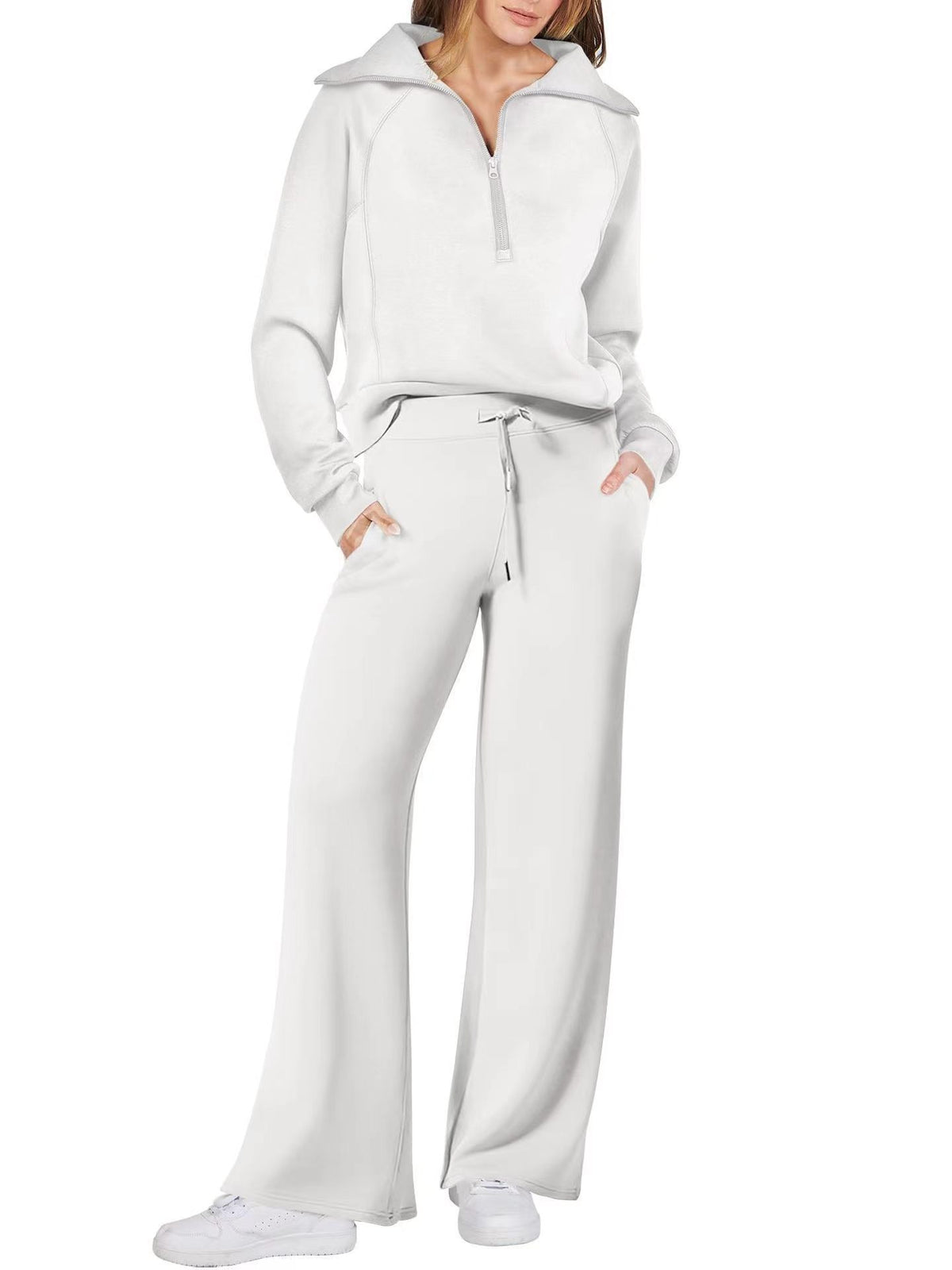 Harriet Griffiths | Half-Zip Hoodie & Wide-Leg Trousers Co-ord Set