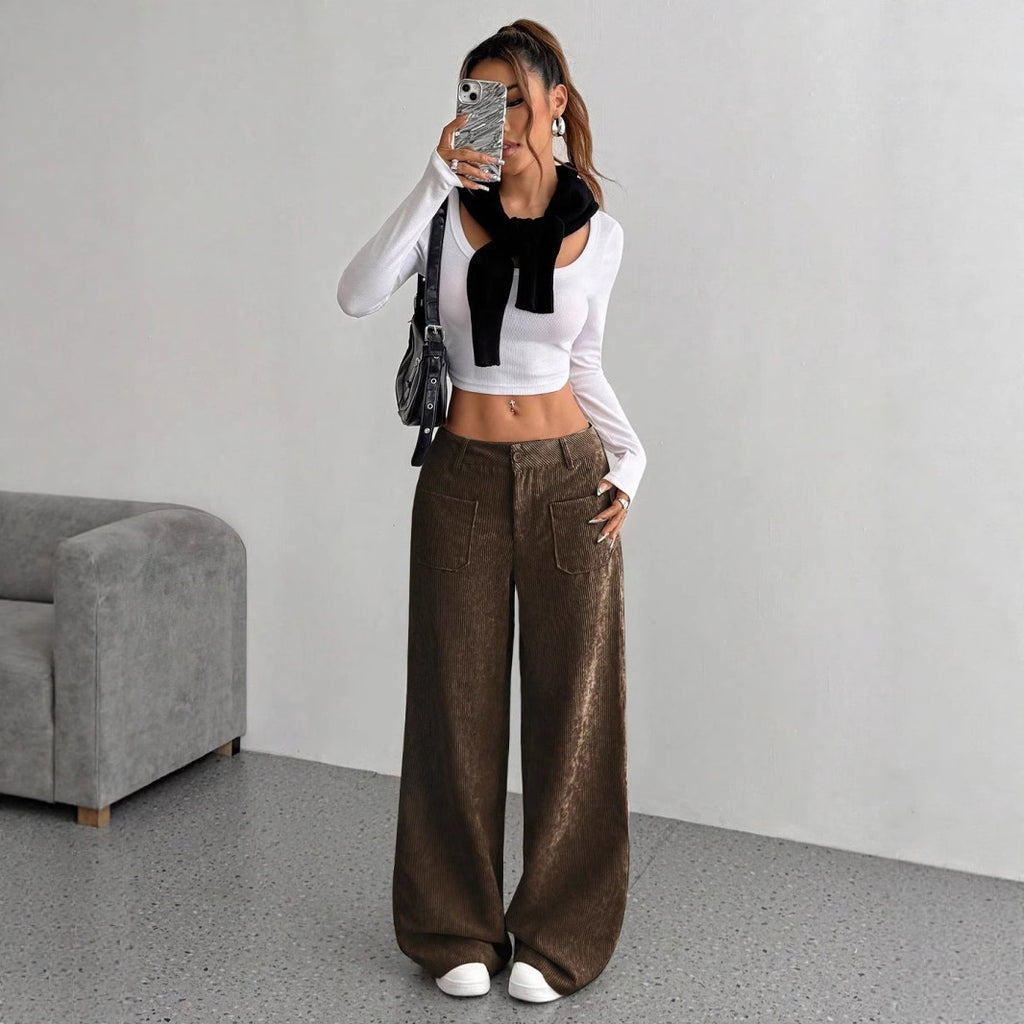 Henrietta Wells | Corduroy Wide-Leg Cargo Trousers