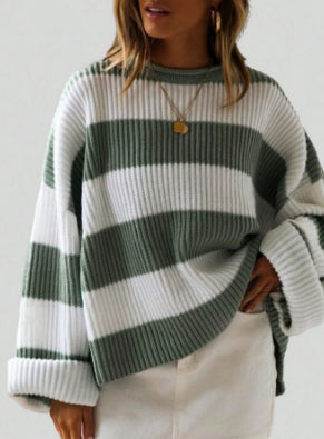 Lily Forsythe | Striped Batwing Sleeve Knit Jumper