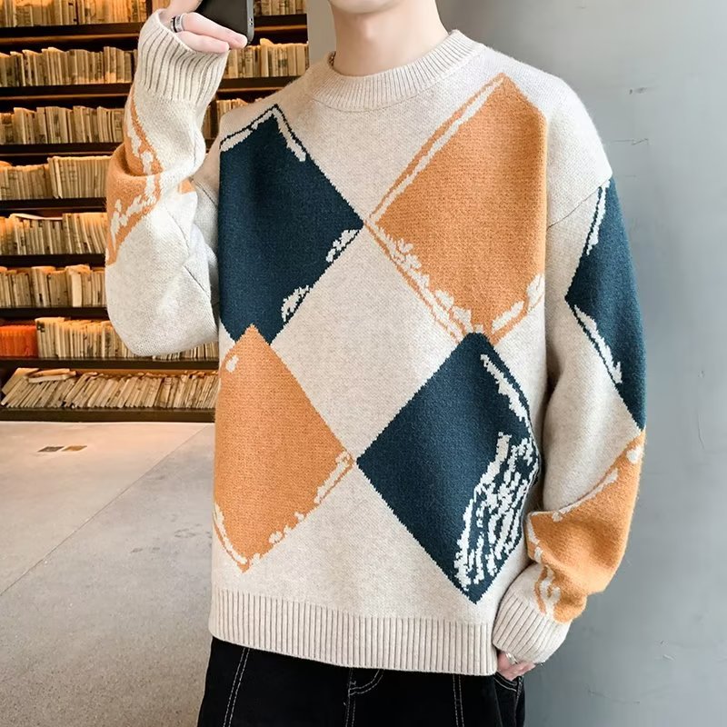 Barnaby Winslow | Round Neck Argyle Sweater