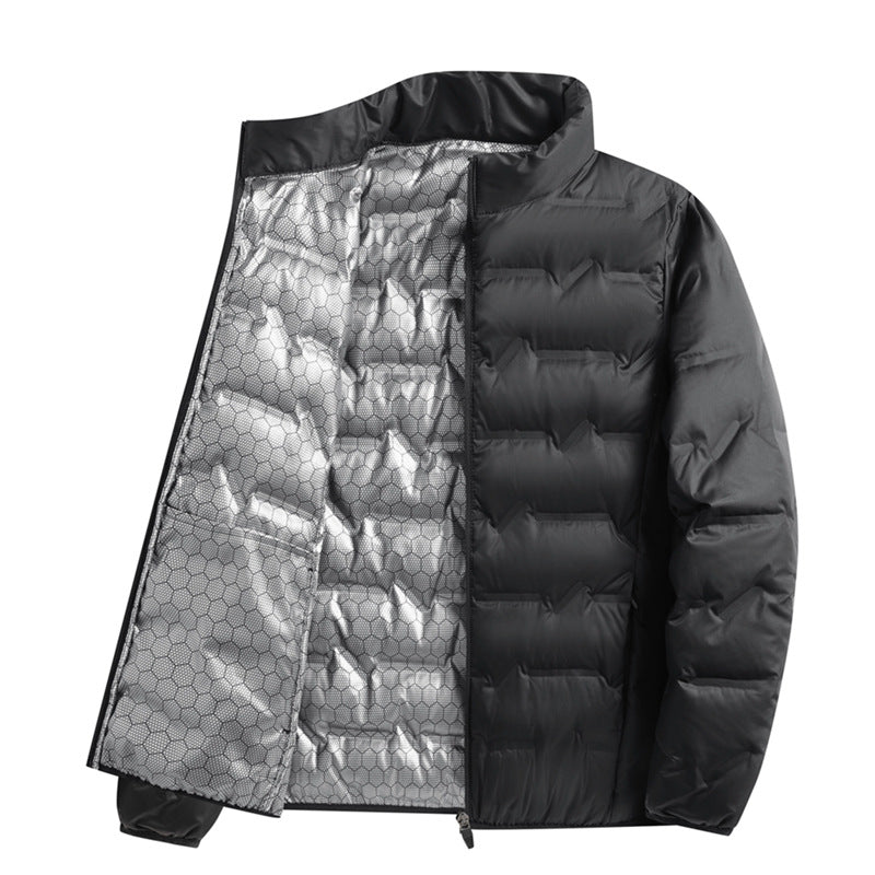Ellis Barnaby | Quilted Black Mens Jacket With Stand-Up Collar